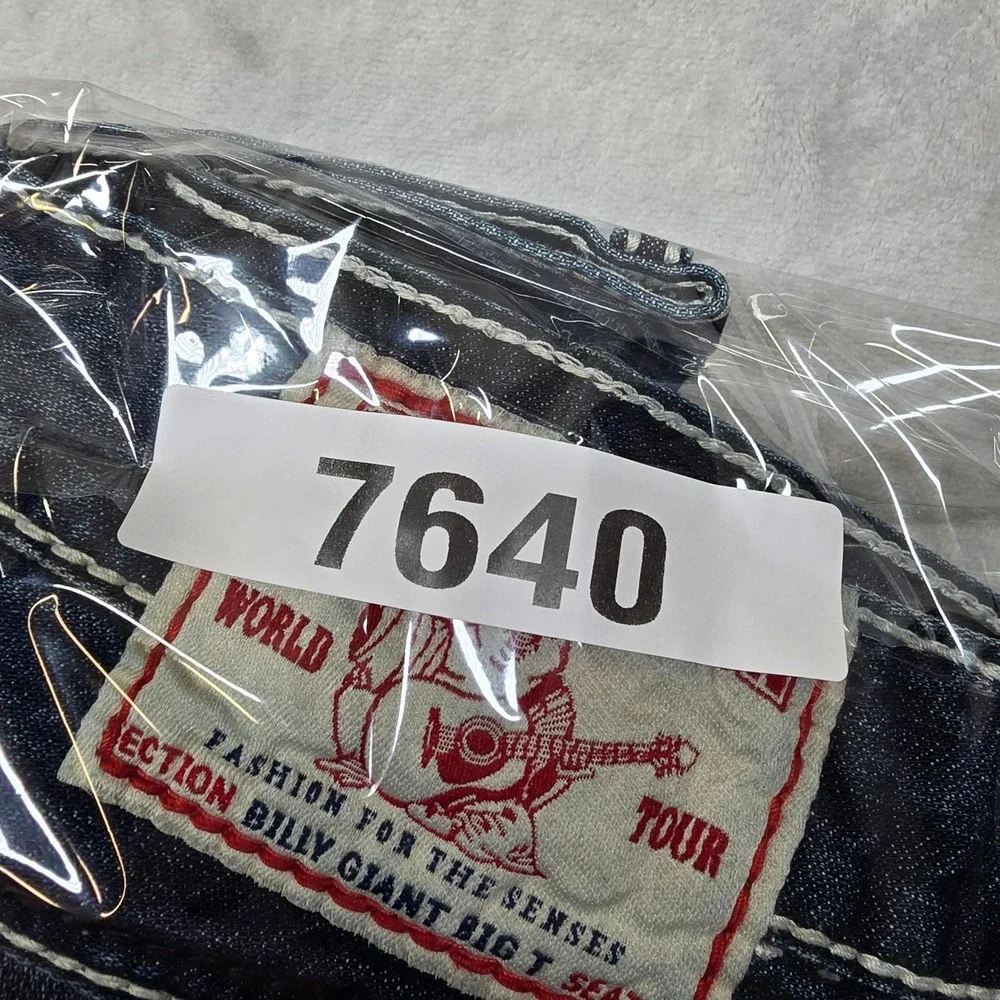 True Religion Denim Shorts Mens 54 Big Tall Blue USA‎ Flag ALTERED